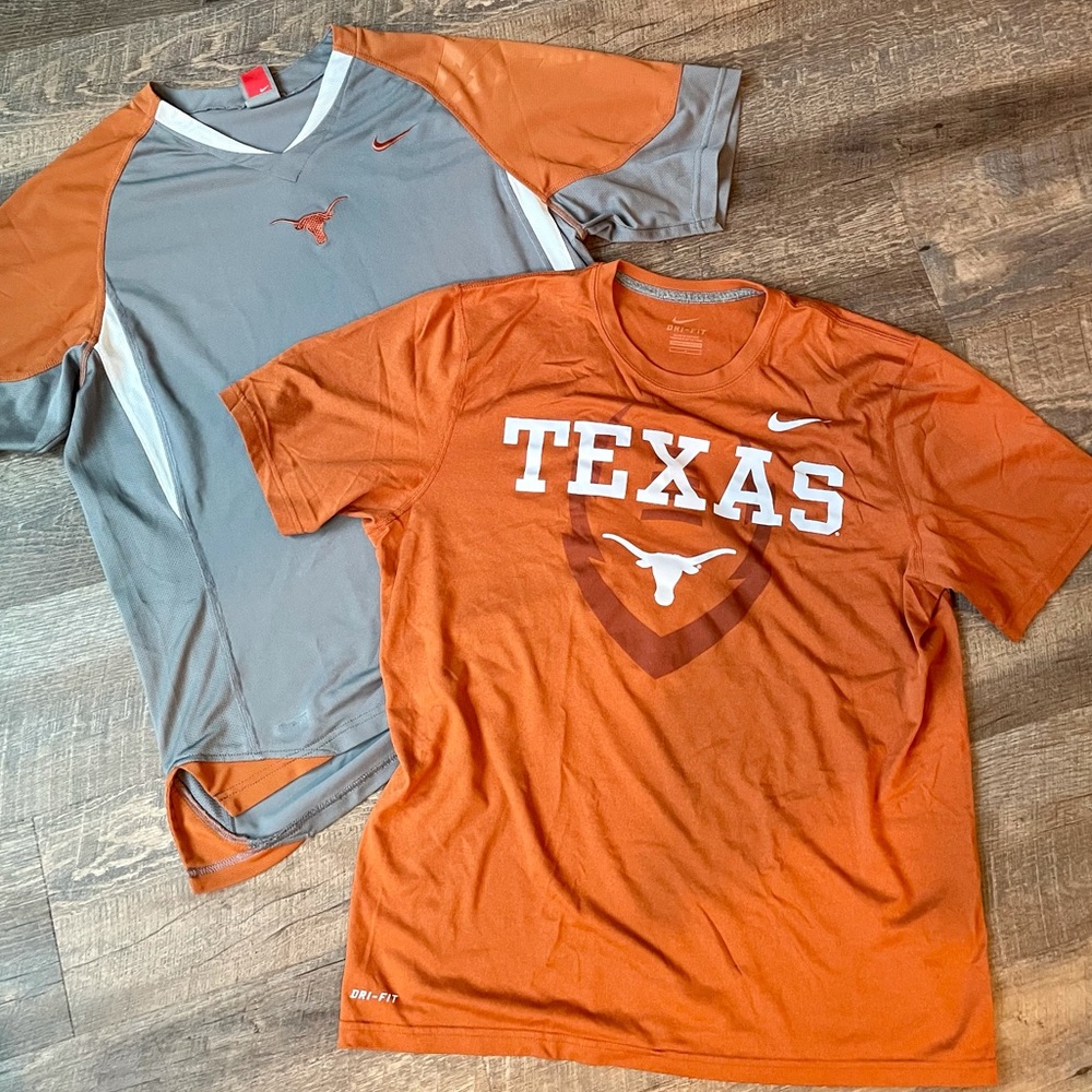 Pair of Men’s University of Texas Nike Shirts Sz L